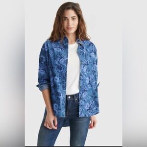 Lucky Brand Blue Floral Button-Up